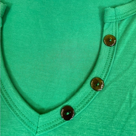 HALEY AND THE HOUND 3/4 Sleeve Notch Collar Women's Kelly Green Dress Size M - Picture 5 of 10